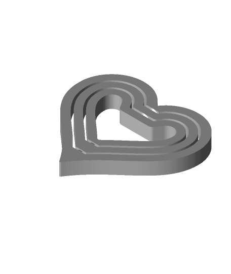 Heart Gyro Keychain (Last minute gift for Valentine's Day) 3d model