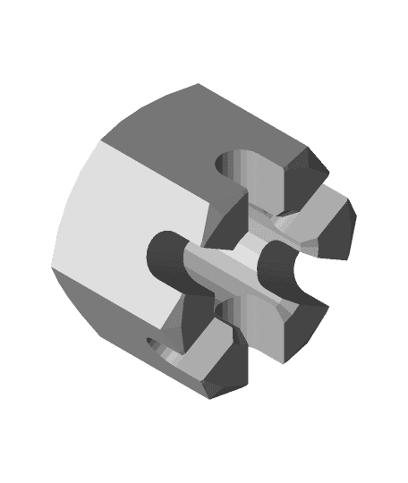 Hexagon slotted nut DIN 935 M8 3d model