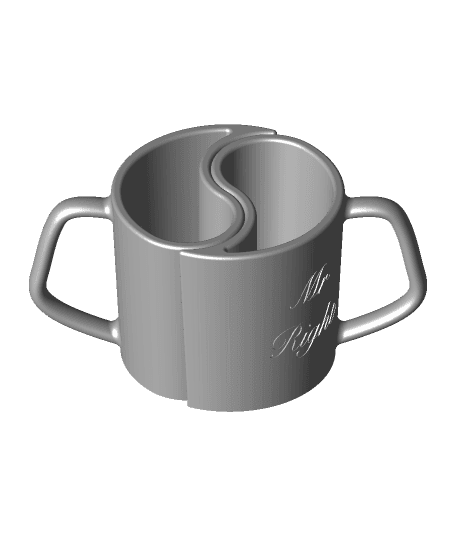 mr n Mrs right mugs 3d model