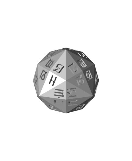 Phags-pa Alphabet d48 Polyhedral Die 3d model