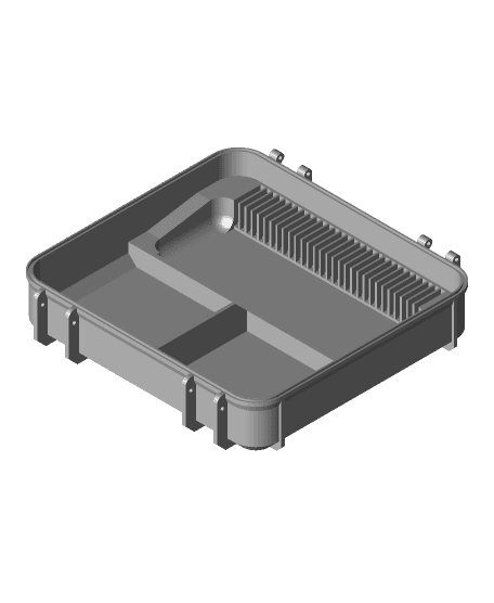 Tool Box Base for 30 Filament Swatches with Easy Access and 2 Front Compartments 3d model