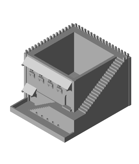 REMIX - Villa Planter with Patio drain.stl 3d model