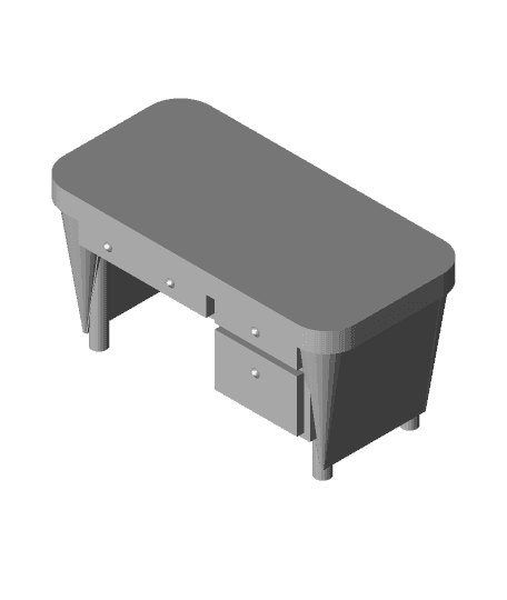 Mid Century Desk 3d model