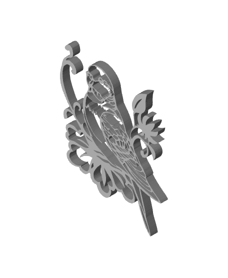 budgie wall art parakeet wall decor parrot decoration 3d model