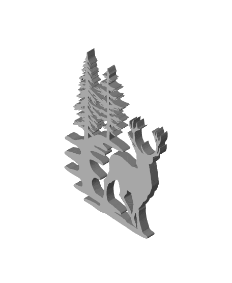 deer in the woods wall art wildlife decor 3d model