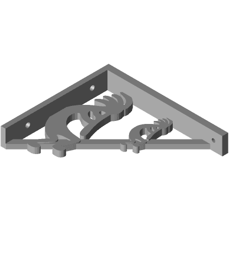 Kokopelli Shelf Bracket 3d model