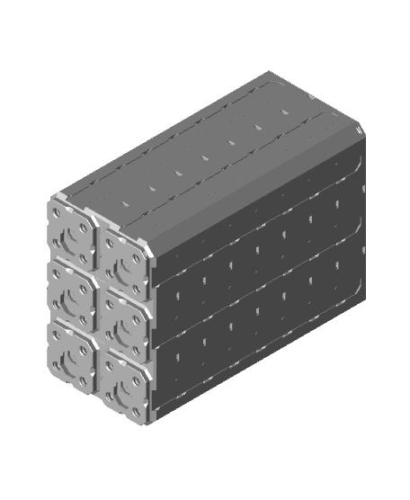 2x3x4 - Topped Multipoint Rail - Multibin Shell 3d model