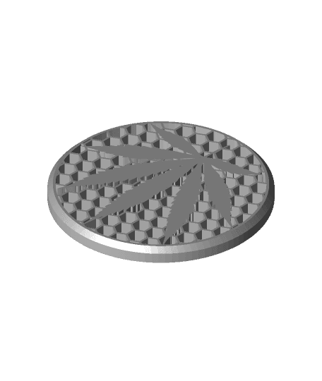 Cannabis Coaster.stl 3d model