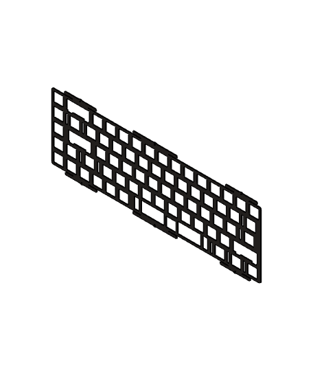 KBDFans Tofu Jr. Plates (STEP) 3d model