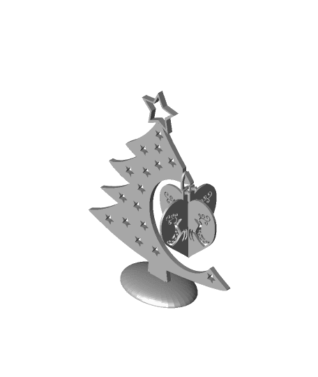 Reindeer Heart Bauble 3d model