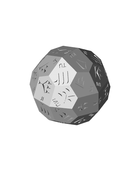 Old Persian Cuneiform d36 Polyhedral Die 3d model