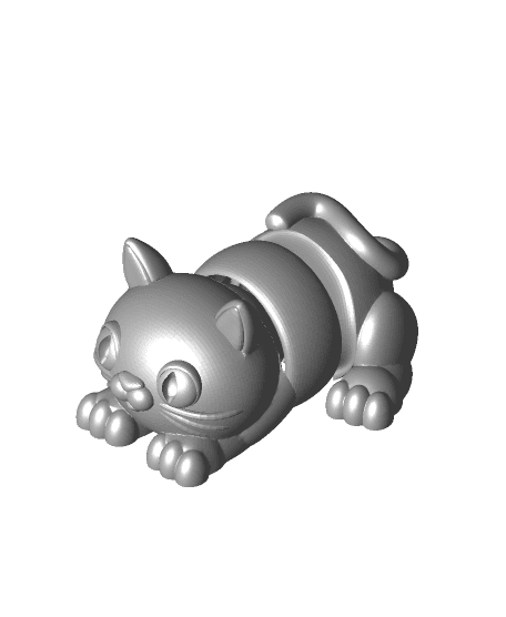 Snappy Cat - Articulated Snap-Flex Fidget (Tight Joints) 3d model