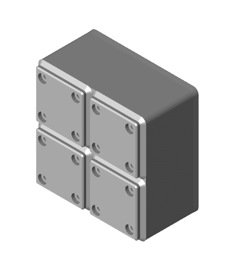 Gridfinity Divider Box 2x2x6 1-Compartment with Label 3d model