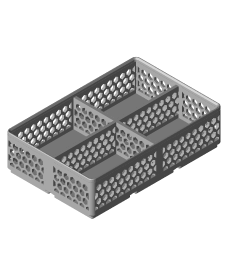 Hex Bin Gridfinity 2x3x5 Divided x2 3d model