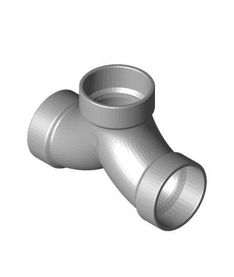 1.50 In. PVC DWV HUB x HUB Tee 3d model