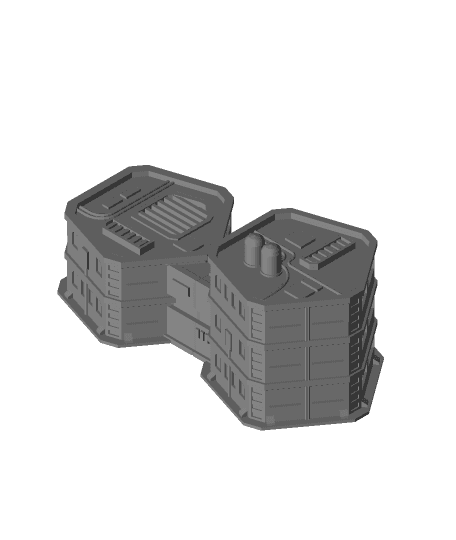 Industrial Dual Hex Building 6mm 3d model