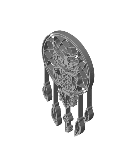 owl dreamcatcher wall art owl wall decor 3d model