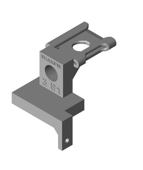 Ender 3 S1 Extruder Mount Sharpie Blender 3d model