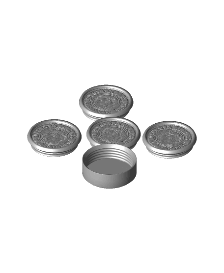 Cannab*s & Coffee - Coaster, Stash, Set. Threaded and stackable  3d model