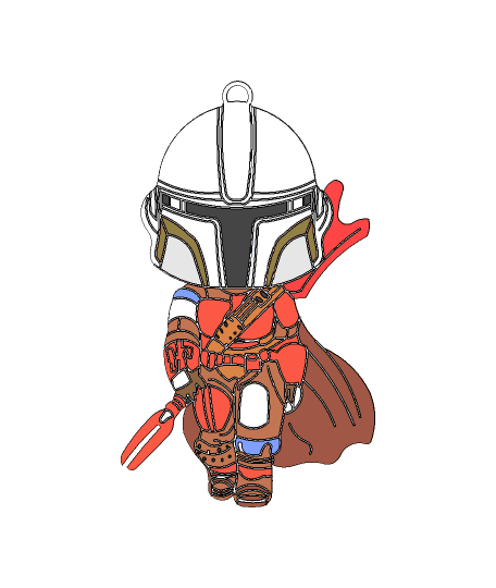 Mandalorian Keychain 3d model