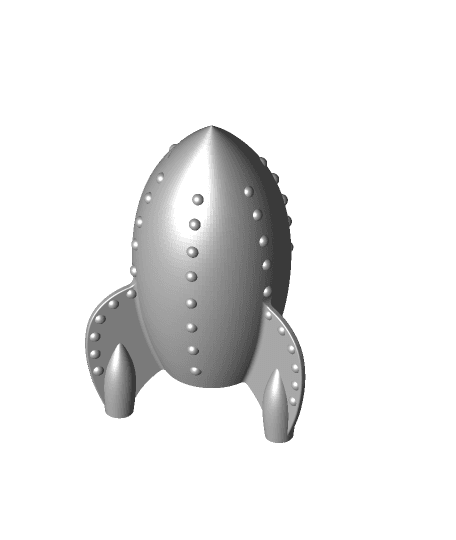 Retro Rocket Piggy Bank 3d model