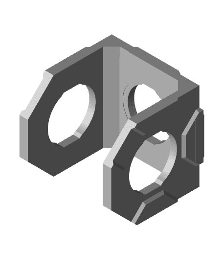 3 Sided Bracket - Remix of Type 4, Big Thread Holes, 1x1 Inside Bracket 3d model