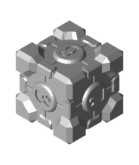 Companion Cube D6 Dice (Vegas Style) 3d model