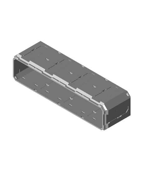 4x1x1 - Topped Multipoint Rail - Standard Click-In Multibin Shell Extension 3d model