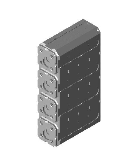 1x4x2 - Topped Multipoint Rail - Multibin Shell 3d model