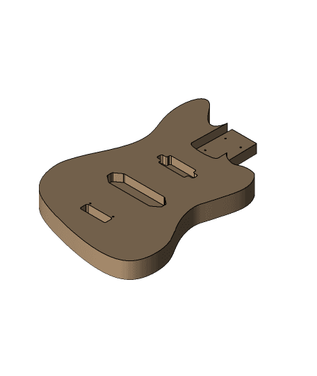 Custom Bass Guitar Body 3d model