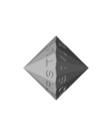 English Alphabet d26 Polyhedral Die 3d model