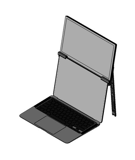 Vertical External Monitor Mount for Laptop 3d model