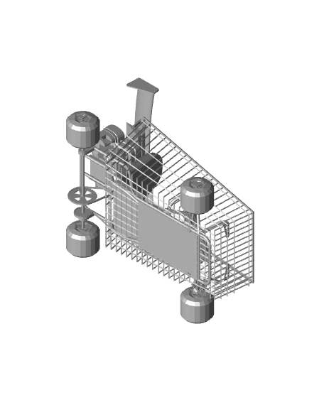 Motorized shopping cart 3D 3d model