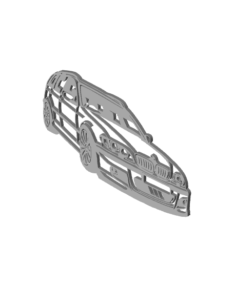 Bmw e46 touring 2d wallart, silhouette 3d model