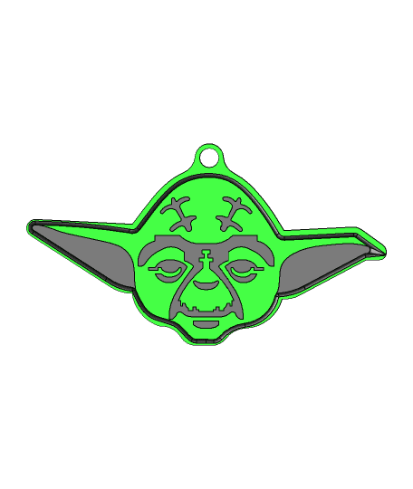 Mini Yoda Keychain 3d model