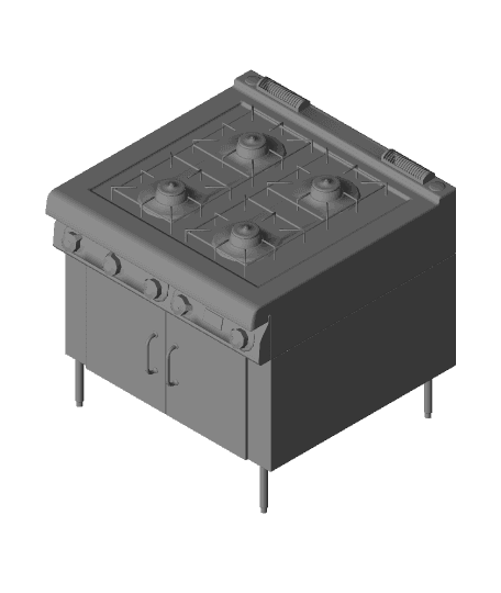 Large Gas Stove 3d model