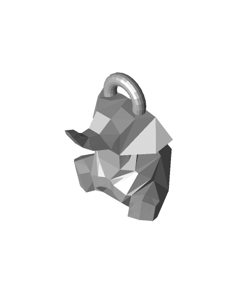 sitting elephant keychain.stl 3d model