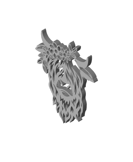 highland cow blk horns 3d model