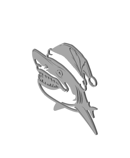 christmas shark wall art funny shark christams wall decor 3d model