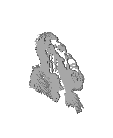 bigfoot listening to birds wall art sasquatch wall decor yeti decoration 3d model