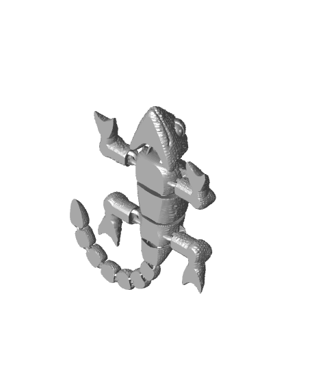 Flexi Chameleon fidget toy - print in place - skin texture 1 3d model