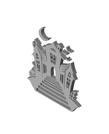 haunted house wall art halloween wall decor ghost town decoration 3d model