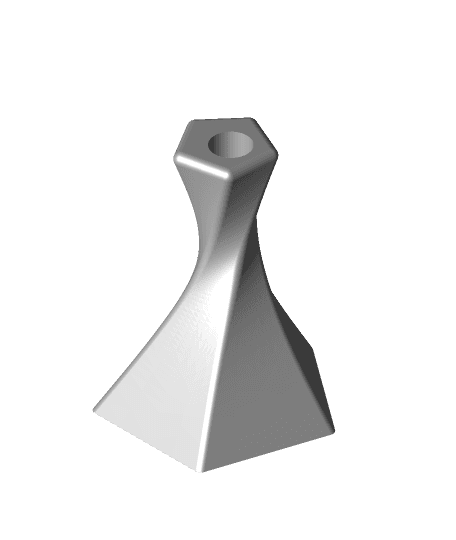 Twisted Pentagon Candle Stick 3d model