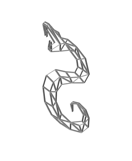 low poly snake wall art geometric reptile wall decor 3d model