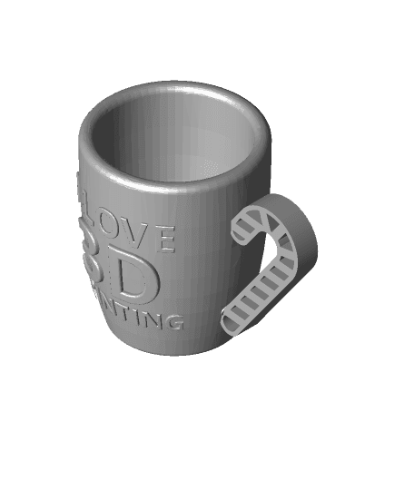 Candy Cane I Love 3D Printing Mug  3d model