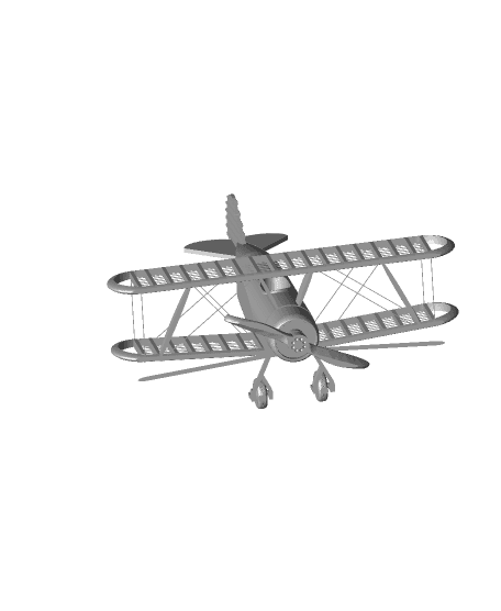 String Biplane:  No Supports 3d model