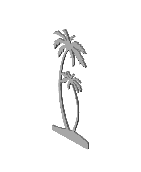 two palms wall art palm tree wall decor tropical island decoration 3d model