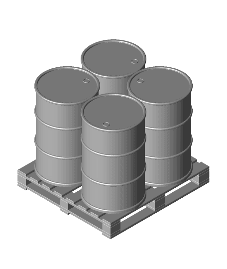 4 barrel Pallet V2 3d model