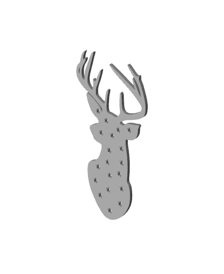 christmas deer wall art starry night buck wall decor mountain decoration 3d model