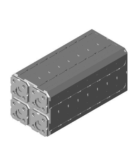 2x2x4 - Topped Multipoint Rail - Multibin Shell 3d model